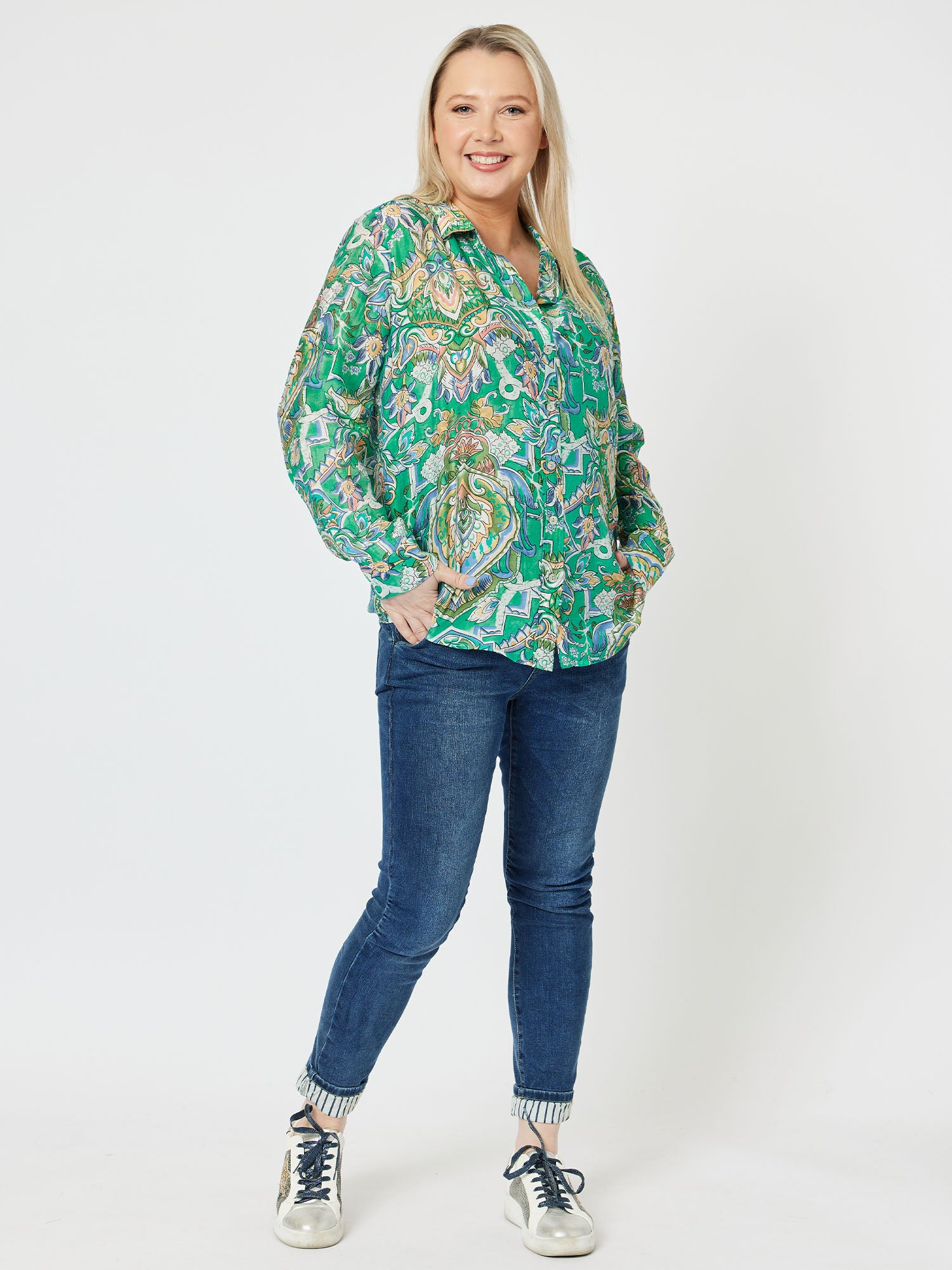 Masaic Print Shirt - Green