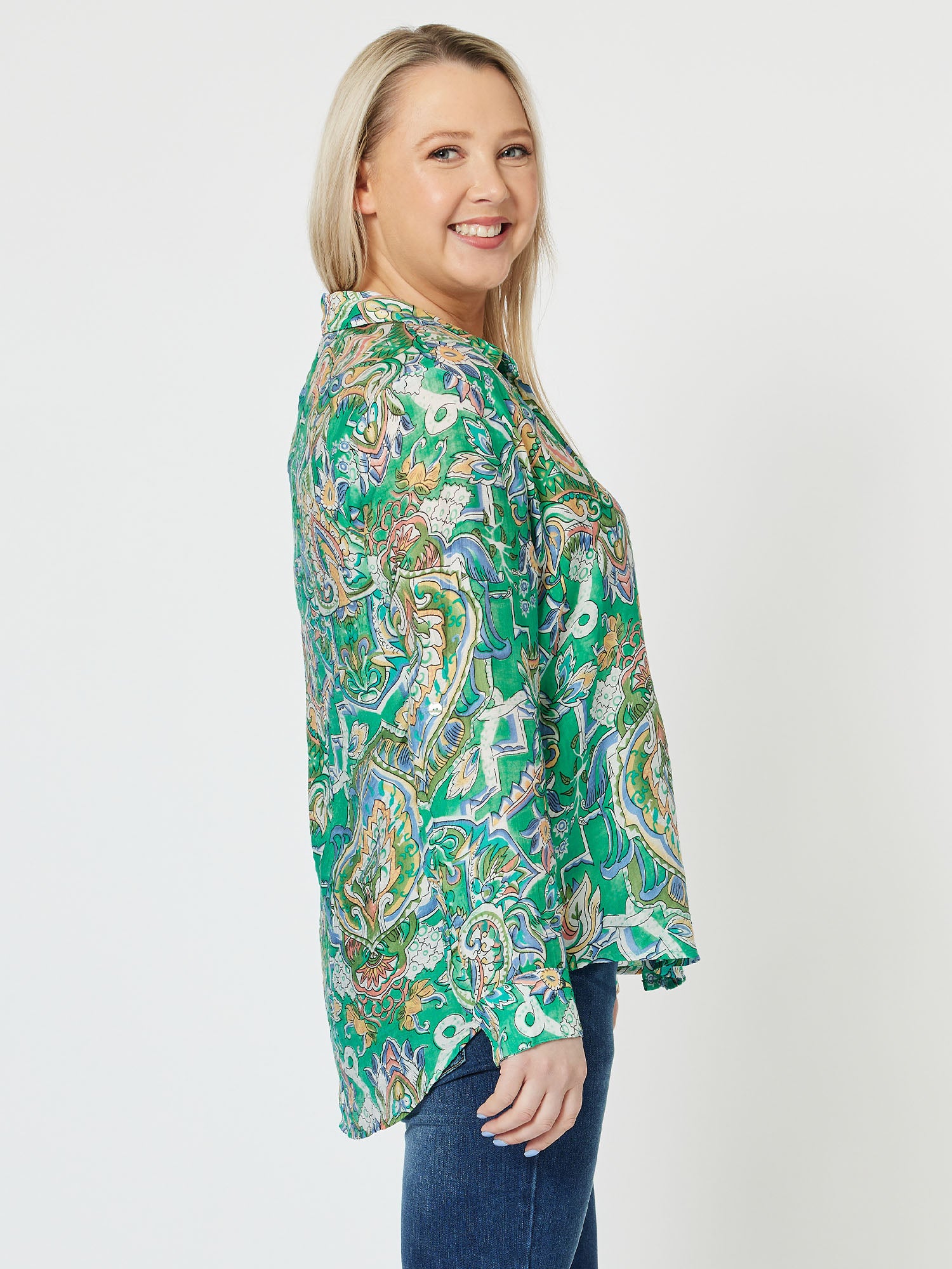 Masaic Print Shirt - Green