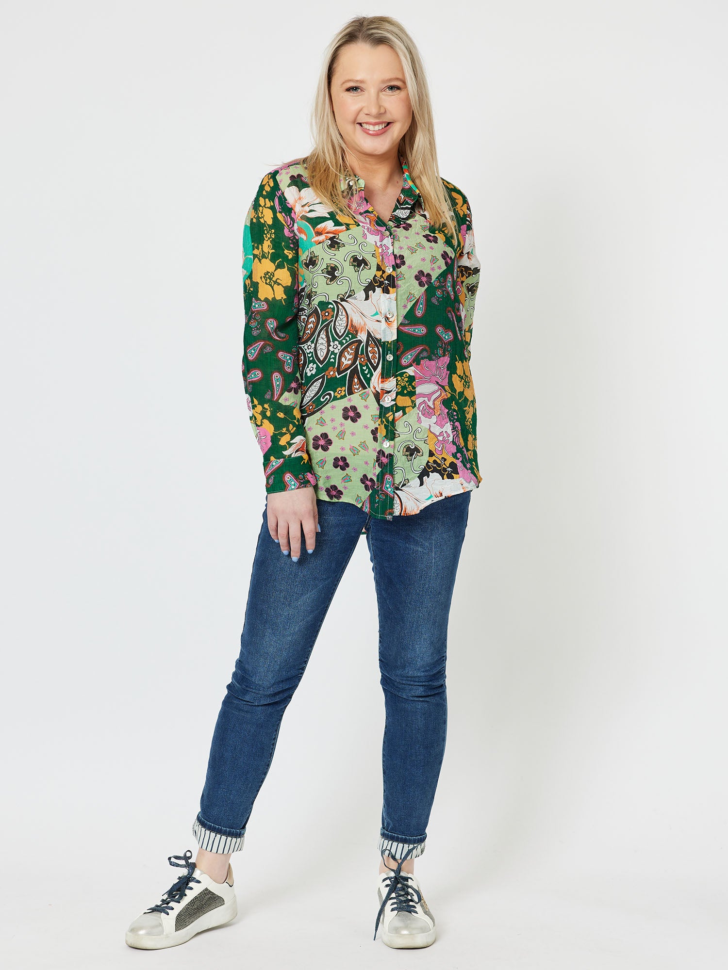Magnolia Print Shirt - Spearmint