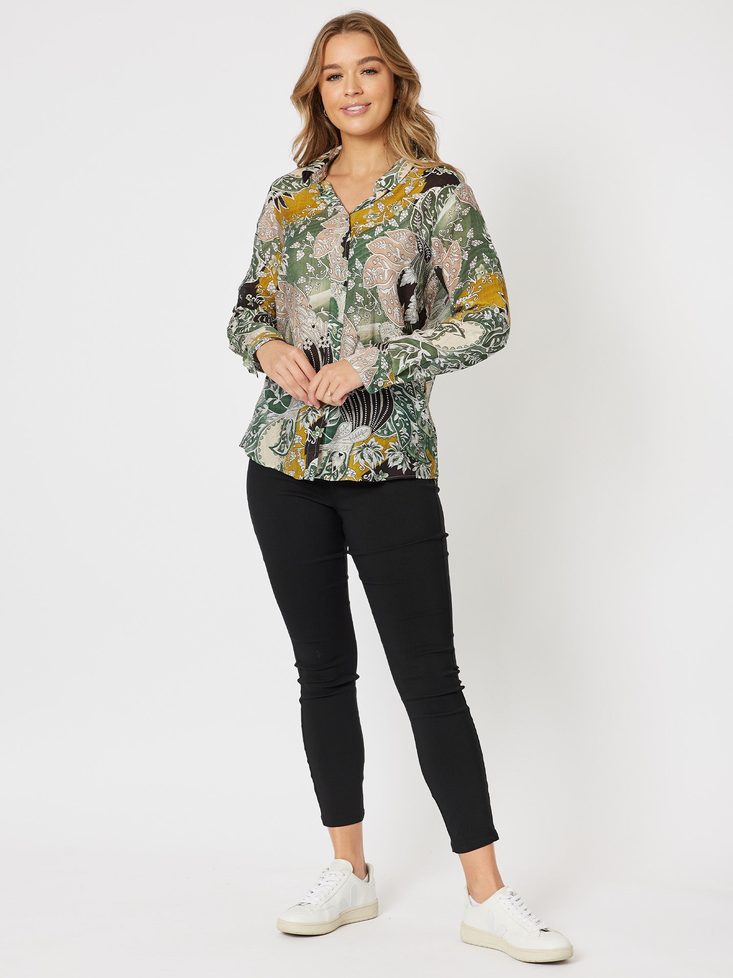 Vine Print Shirt - Green