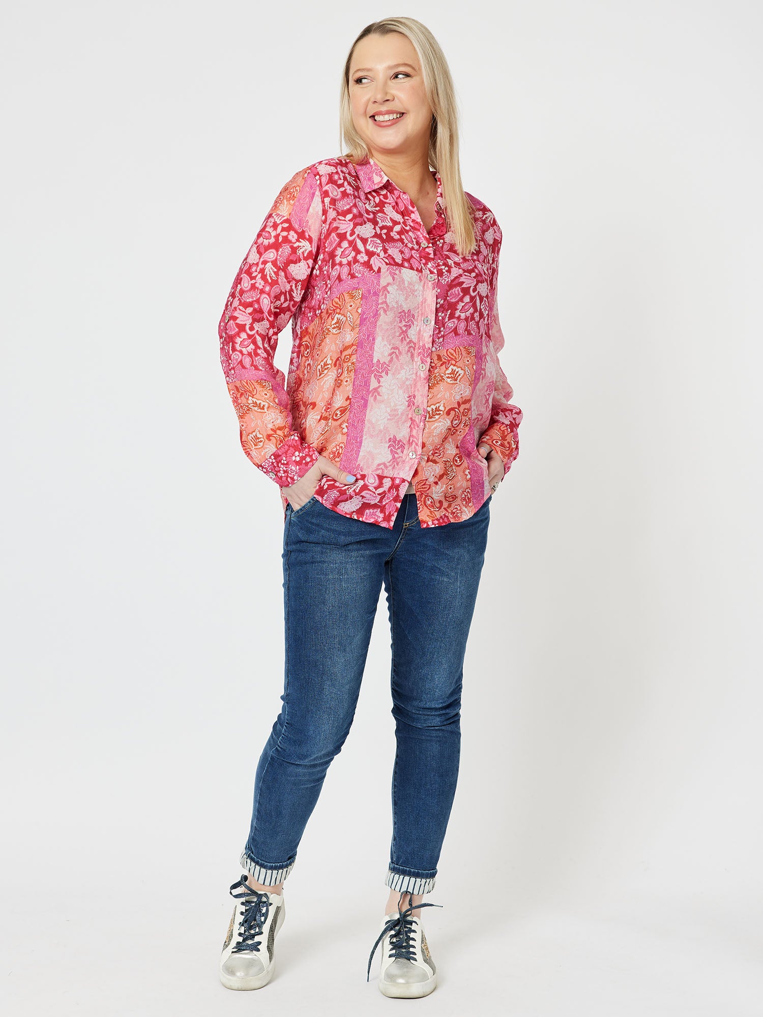 Santorini Print shirt - Pink