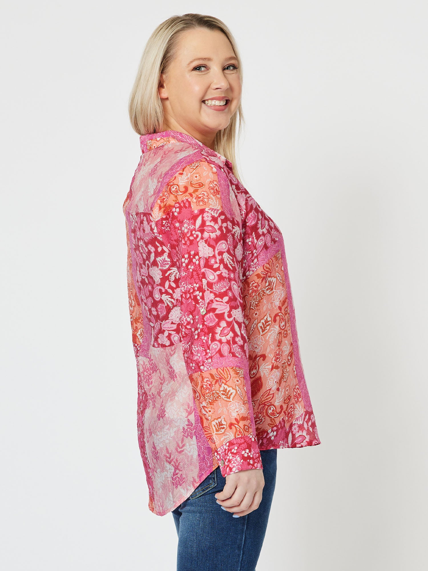 Santorini Print shirt - Pink