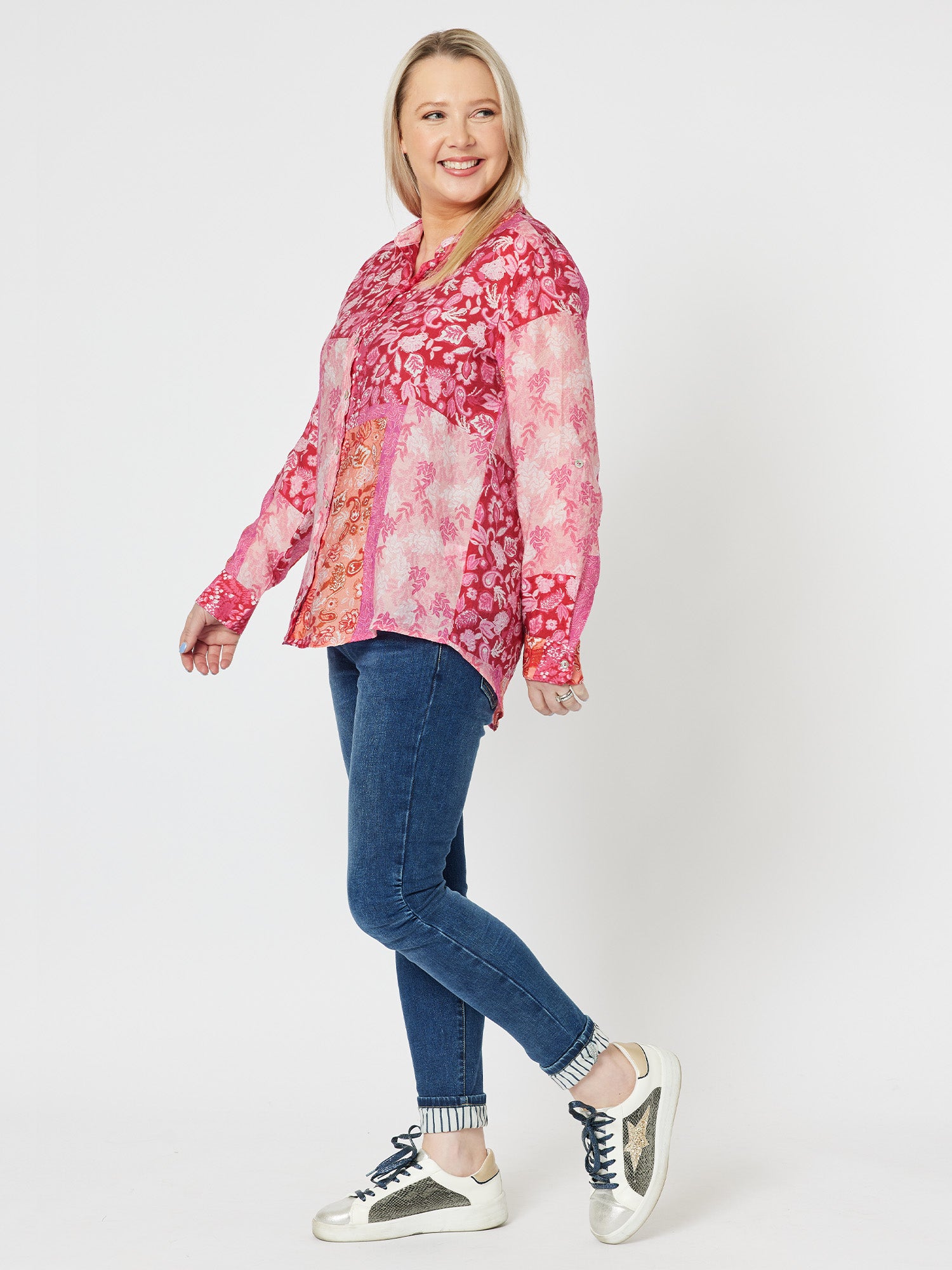 Santorini Print shirt - Pink