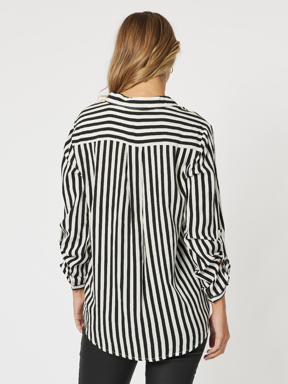 Tina Stripe Shirt - Black/White