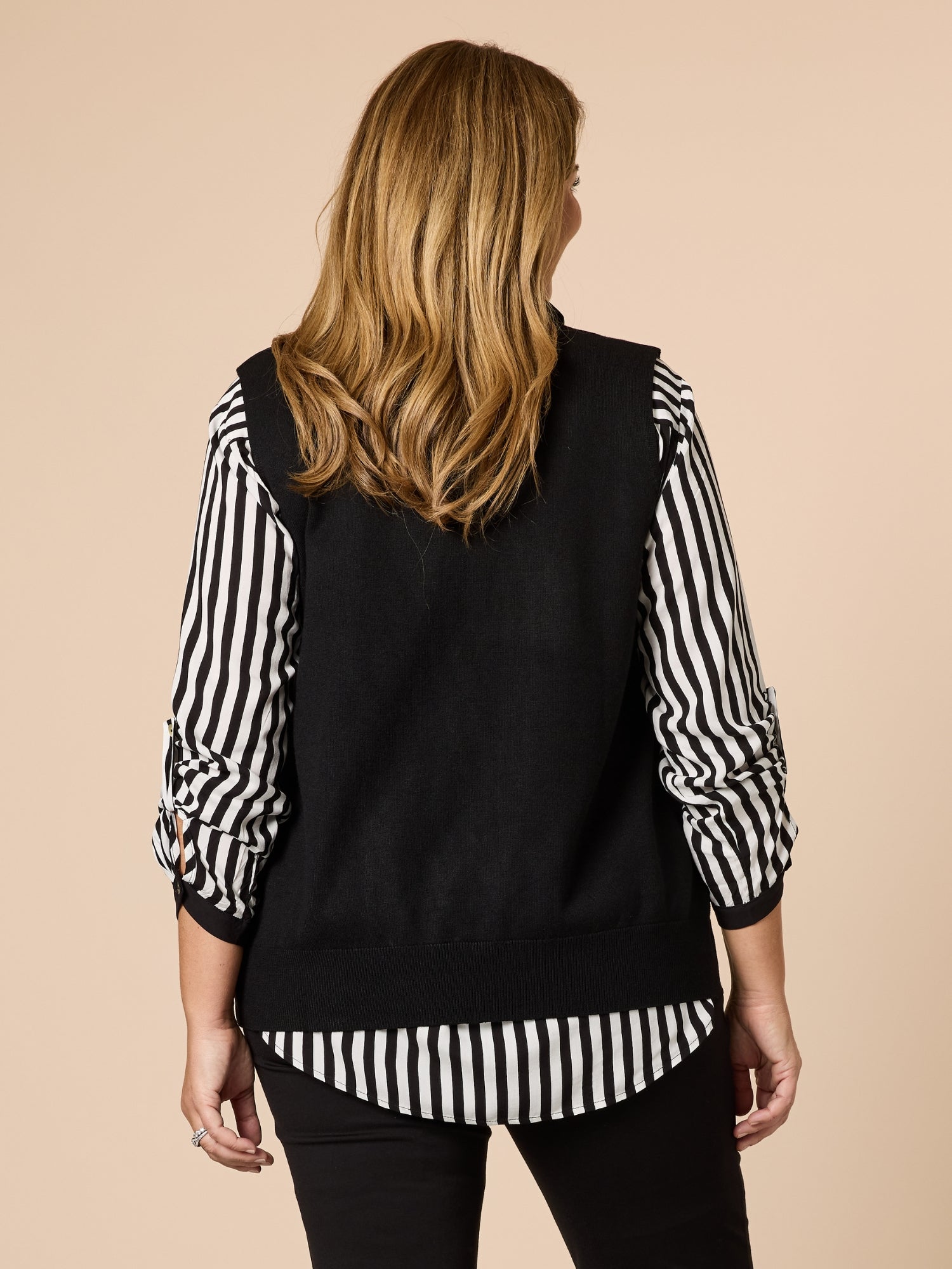 Vicky Side Split Knit Vest - Black – RC & Co