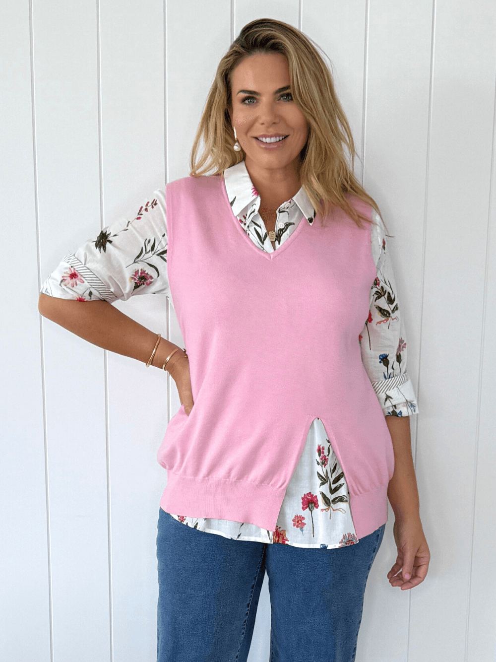 トップス ENFOLD SPLIT KNIT VEST VONIQUE / ENFOLD / SPLIT KNIT VEST