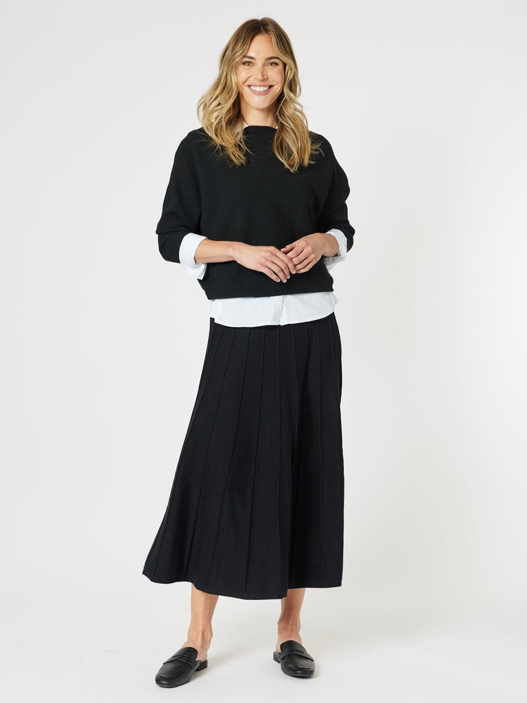Kate Long Knit Skirt - Black