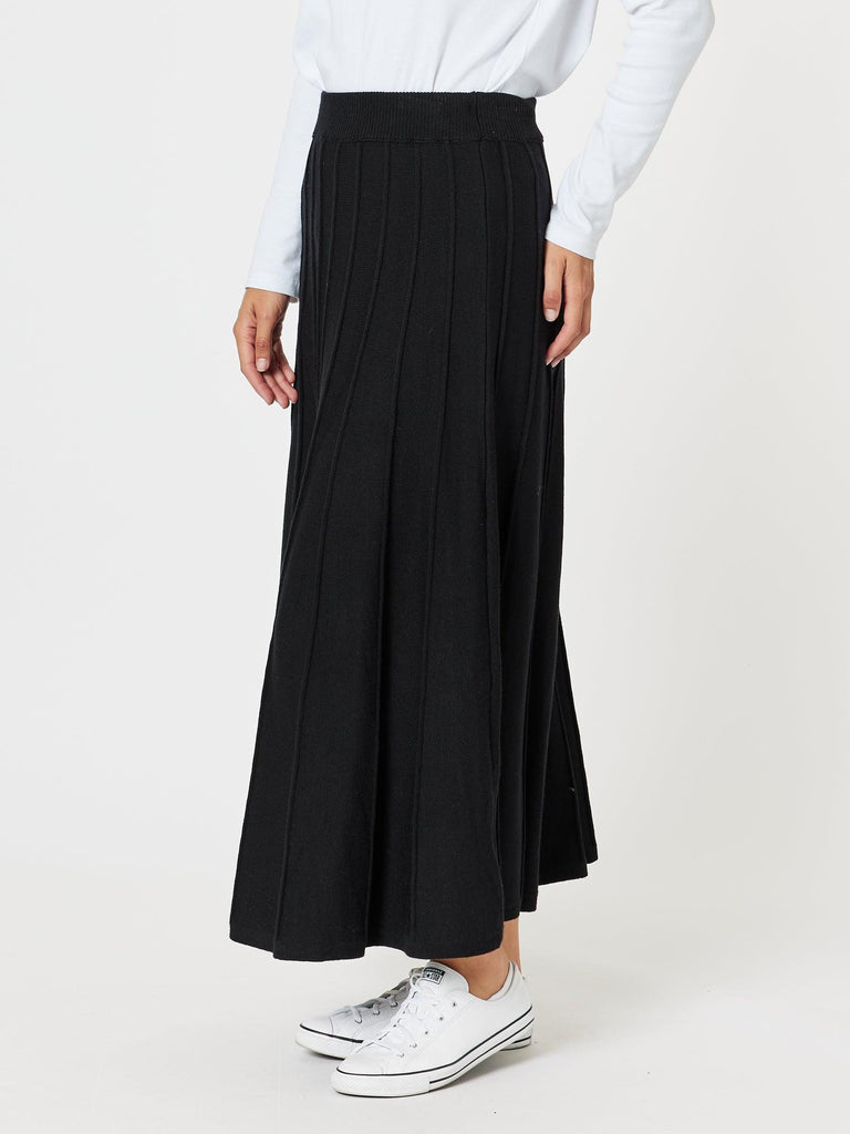 Kate Long Knit Skirt - Black