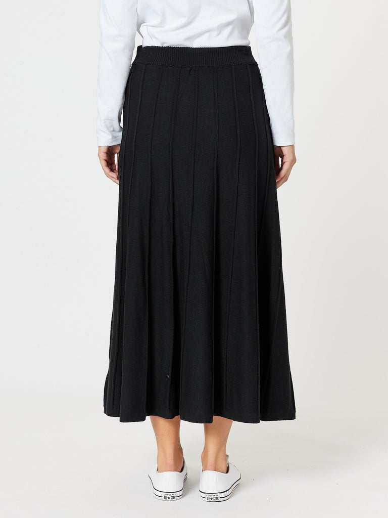 Kate Long Knit Skirt - Black