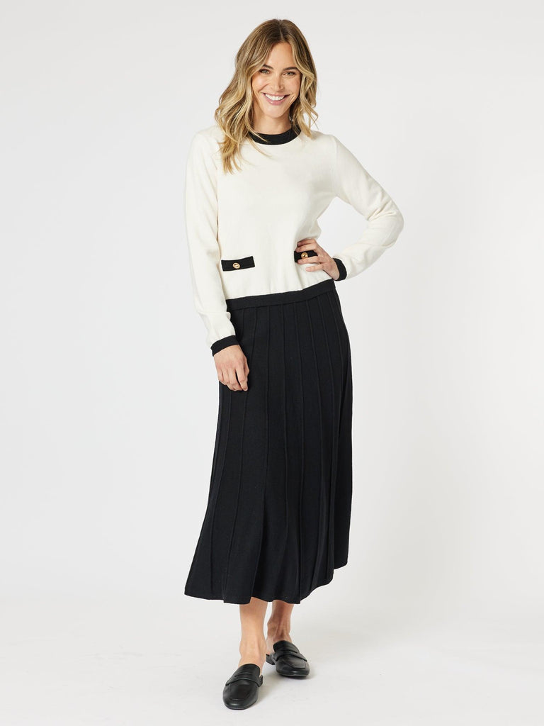 Kate Long Knit Skirt - Black