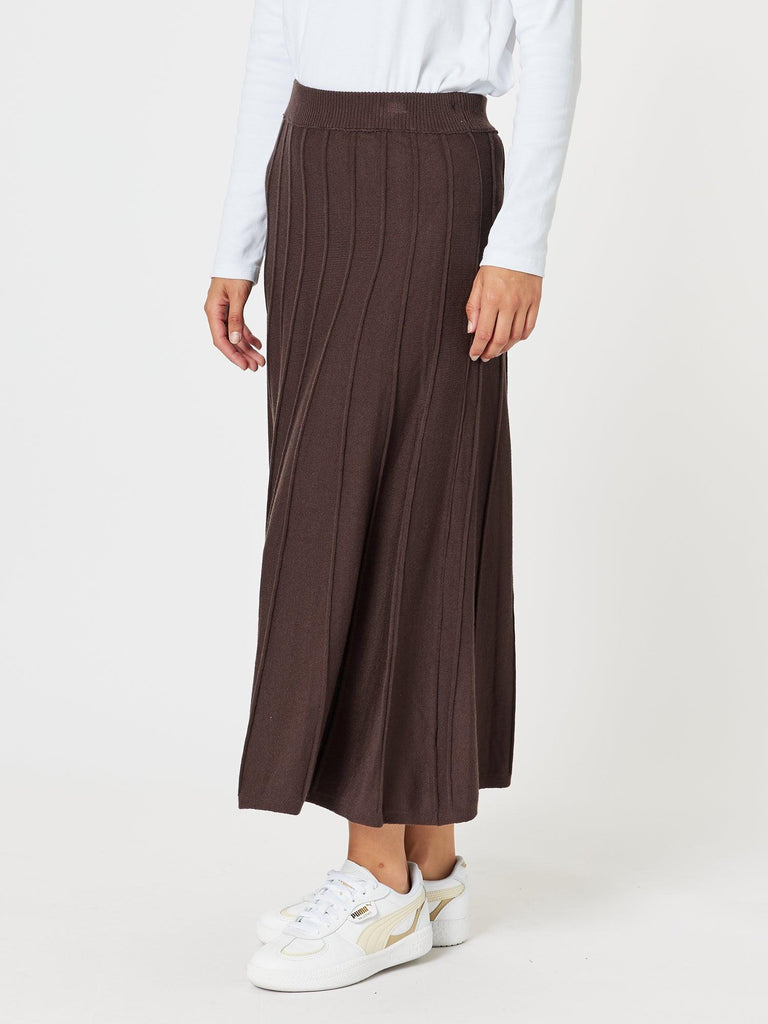 Kate Long Knit Skirt - Chocolate