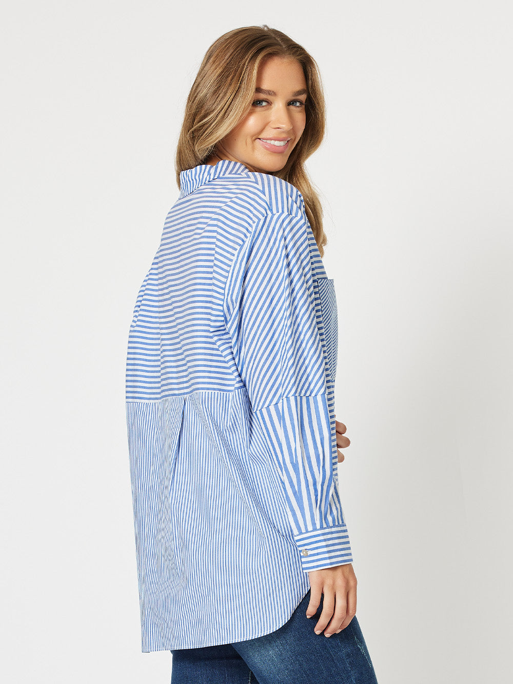 Hampton Stripe Shirt - Sapphire