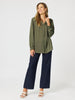Luxe Nehru Top - Khaki