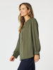 Luxe Nehru Top - Khaki