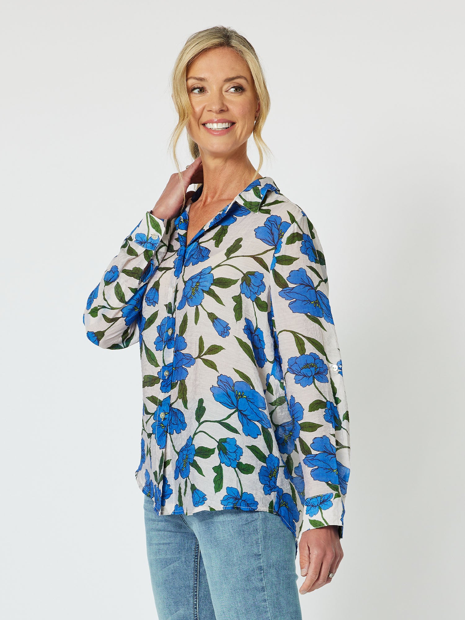 Eden Floral Print Shirt - Cobalt – RC & Co