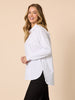 Julia Jersey Sleeve Shirt - White