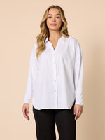Julia Jersey Sleeve Shirt - White