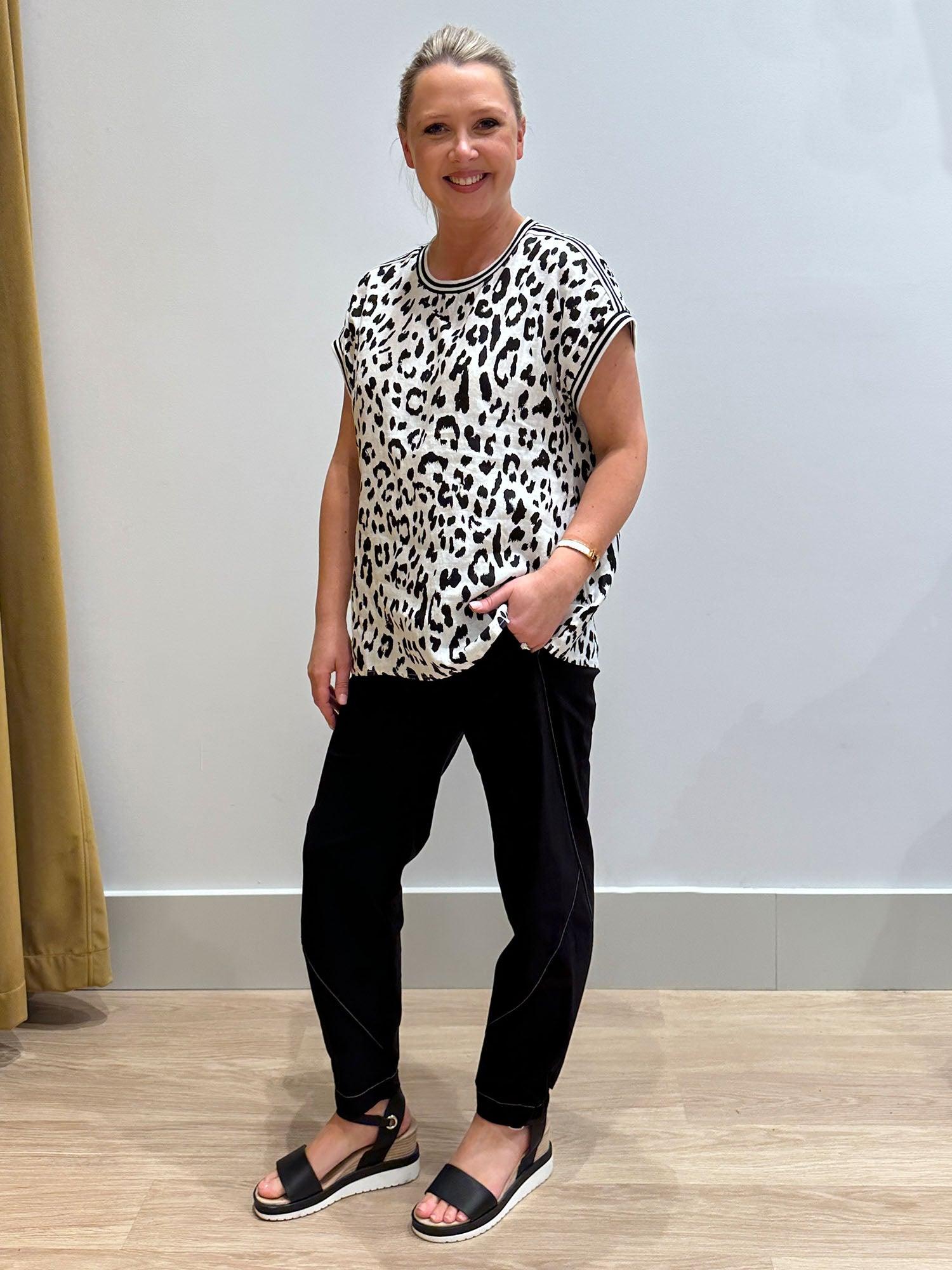 Animal Print Linen Top - Animal