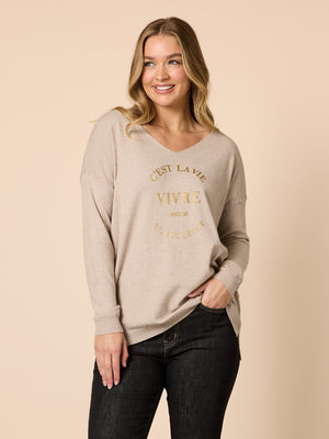 C'est La Vie Knit Sweat - Natural rc&co