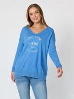 C'est La Vie Knit Sweat - Blue