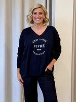 C'est La Vie Knit Sweat - Navy