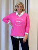 C'est La Vie Knit Sweat - Hot Pink