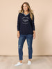 LA Distressed Pull On Stretch Denim Jean - Dark Denim