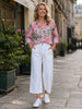 Desert Oasis Floral Print Sheer Shirt - Musk Multi
