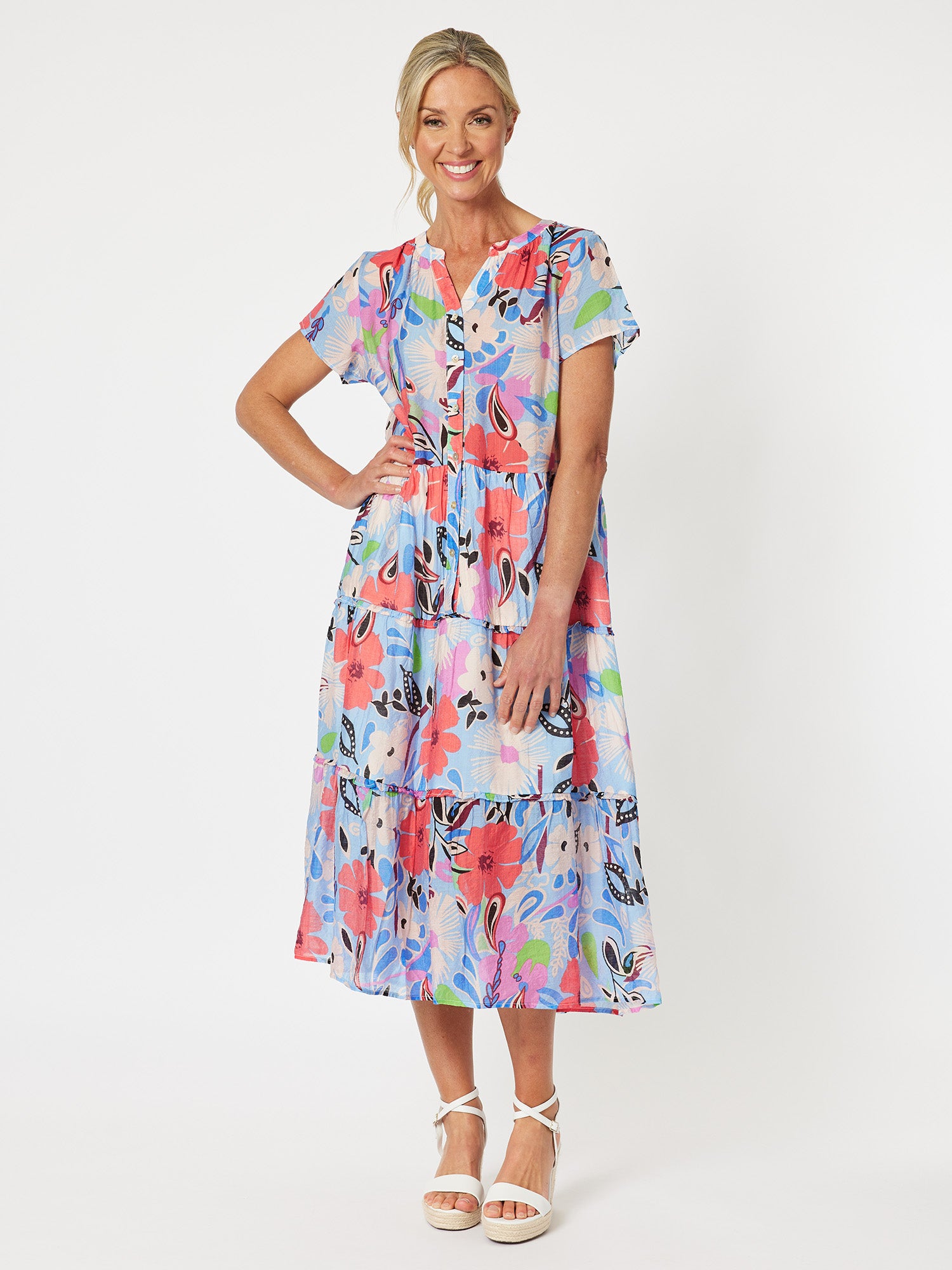 Bahama Print Dress - Blue