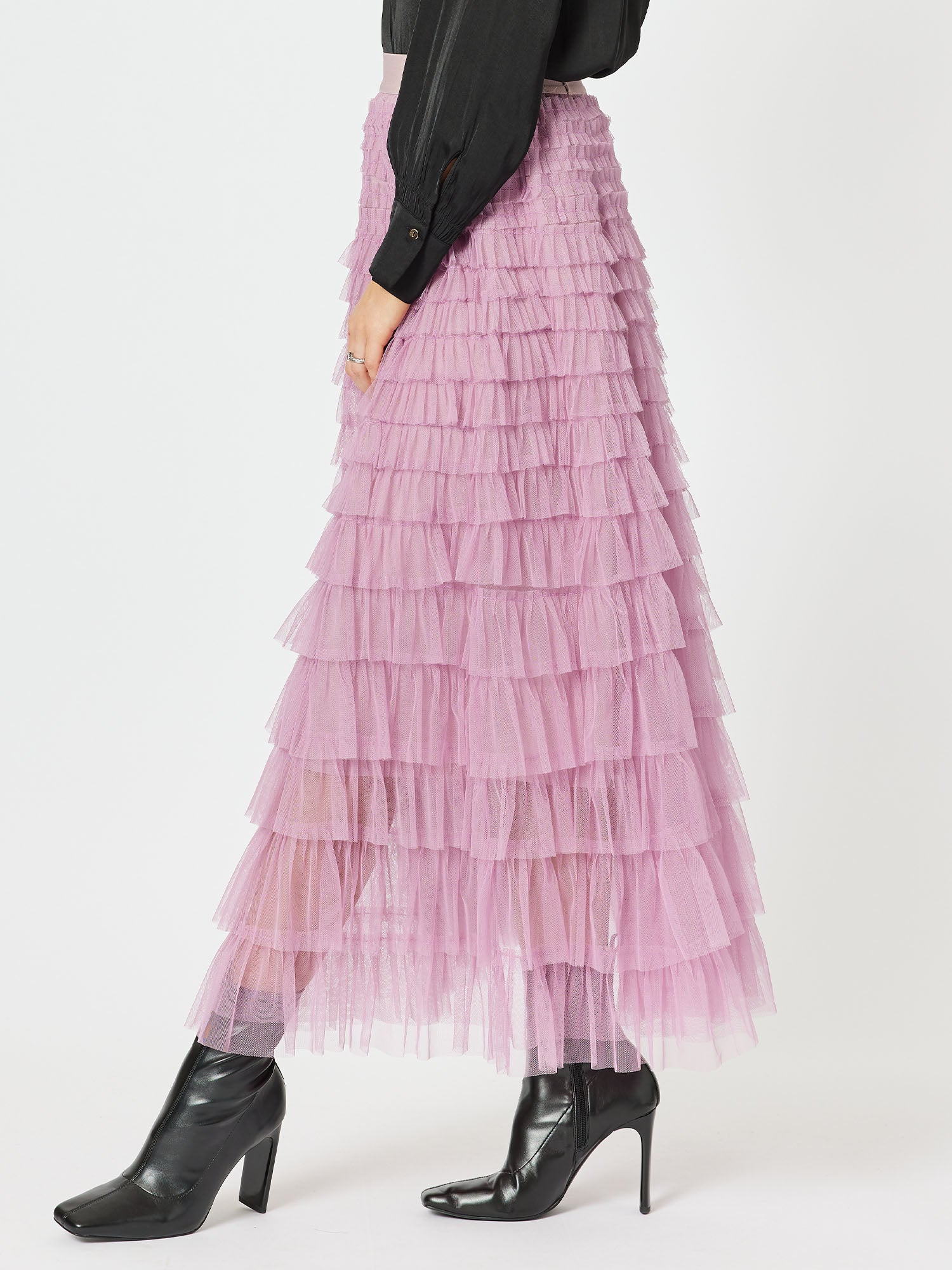 Carrie Tulle Layered Skirt - Grape