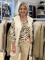 Metropolitan Animal Print Top - Natural Multi