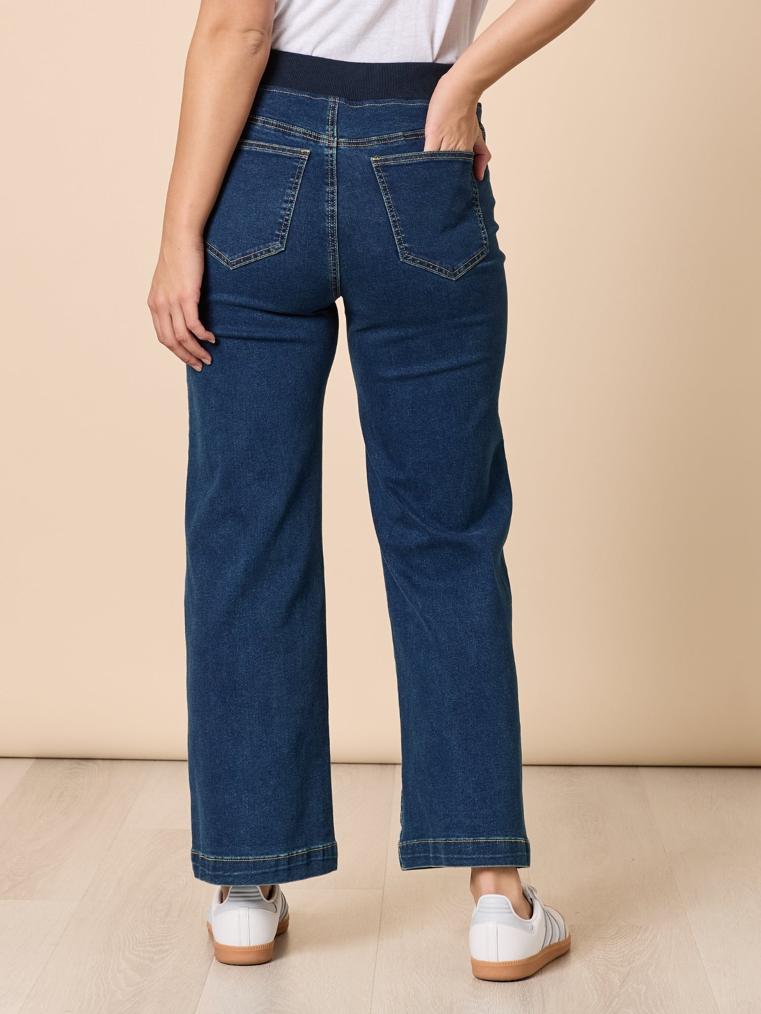 Maddy High Rise Wide Leg Jean - Dark Denim – RC & Co
