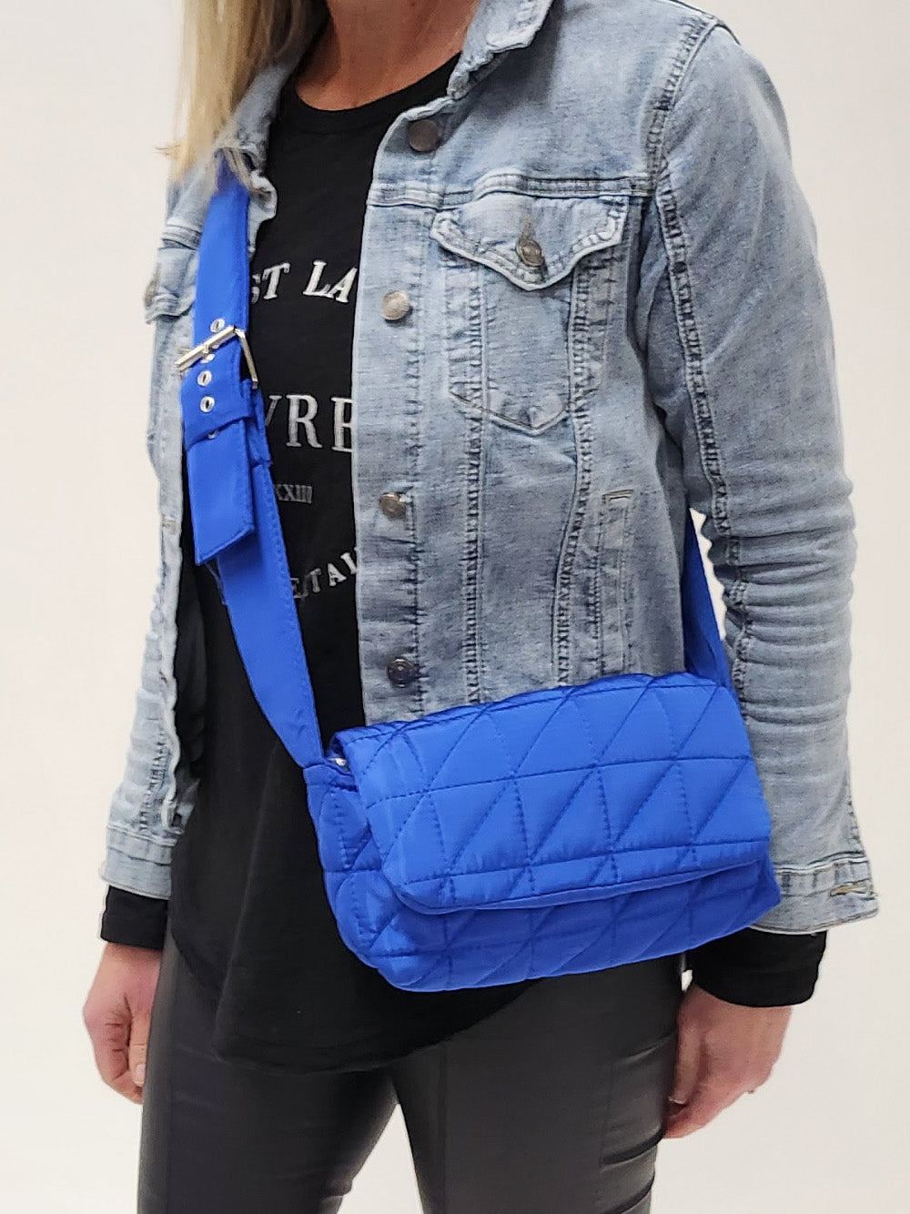 Mimi Crossbody Puffer Bag - Cobalt