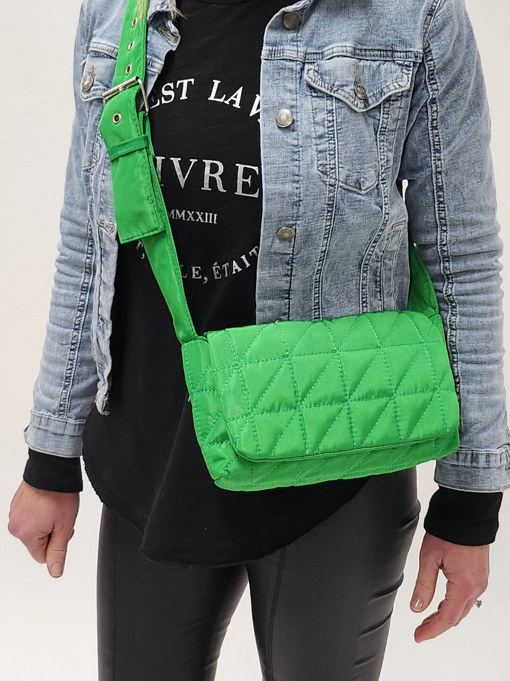 Mimi Crossbody Puffer Bag - Green