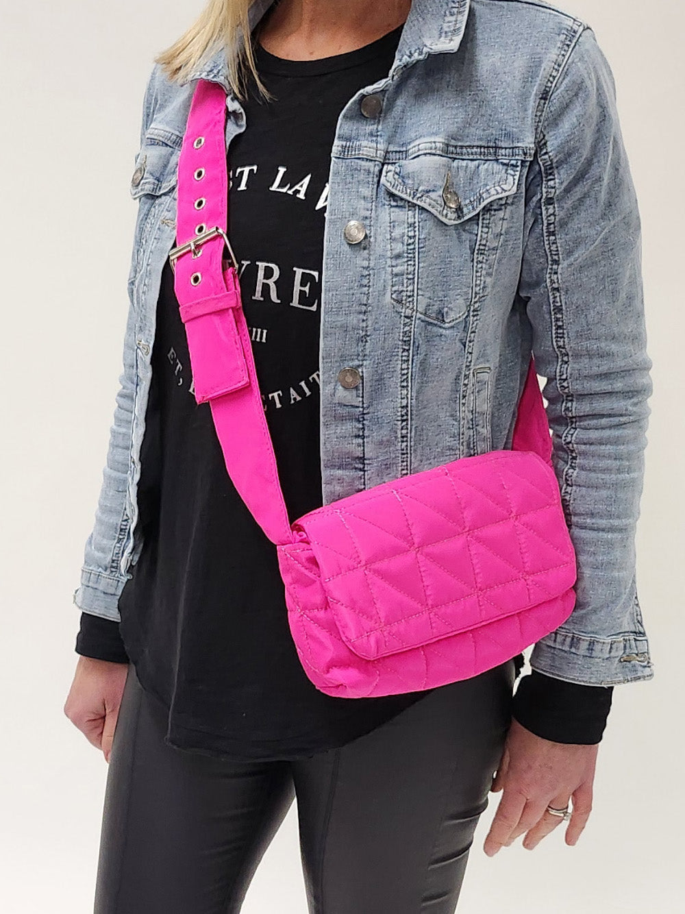 Mimi Crossbody Puffer Bag - Pink