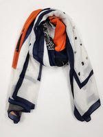 Heart Scarf - Navy/Orange