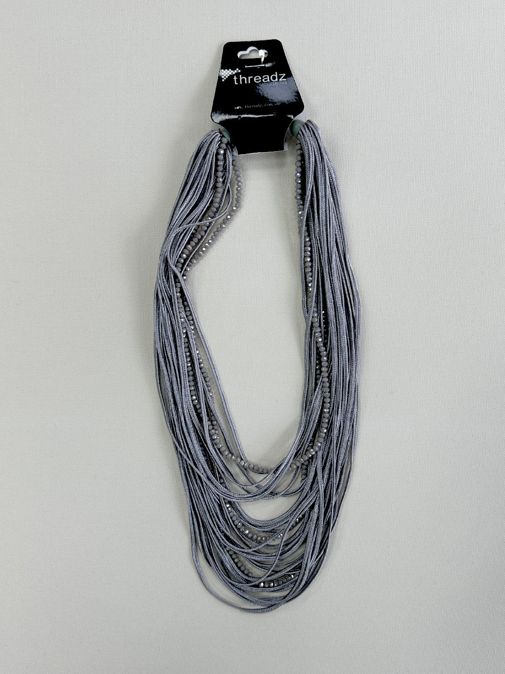 Strand Beaded Necklace - Pewter
