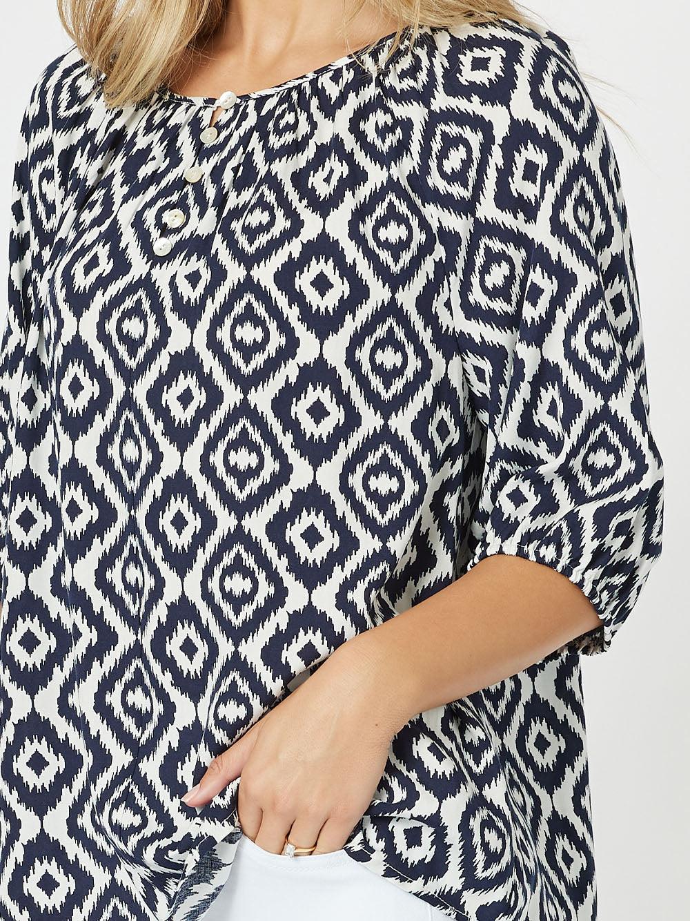 Diamond Tunic Top - Marine – RC & Co