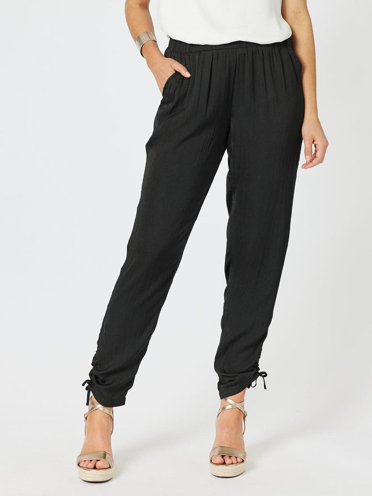 Traveller Luxe Side Tie Pant - Black