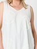 Emanuella Embroidered Sleeveless Dress - White