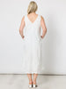 Emanuella Embroidered Sleeveless Dress - White