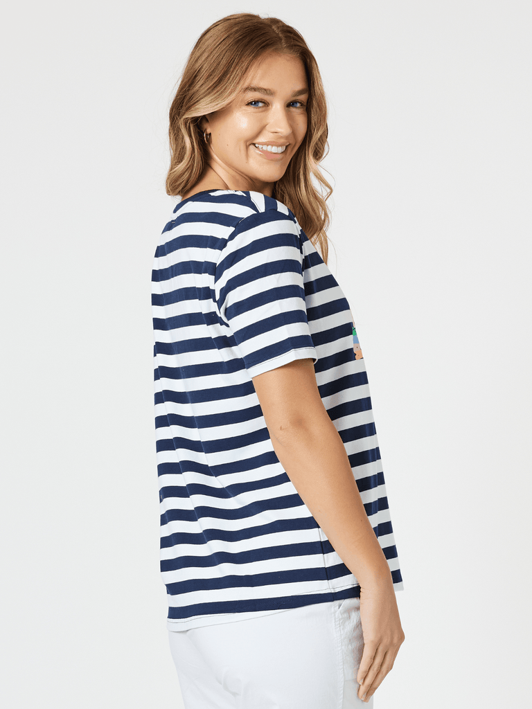 Heart Stripe T-shirt - Orange