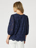 Jasmine Floral Lace Blouse - Navy