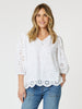 Jasmine Floral Lace Blouse - White