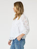Jasmine Floral Lace Blouse - White