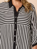 Emmie Stripe Print Shirt - Black/White RC&CO