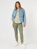 Paige Cargo Slim Leg Jean - Washed Khaki