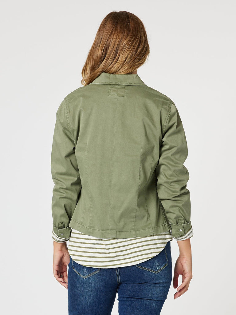 Retro Denim Jacket - Washed Khaki