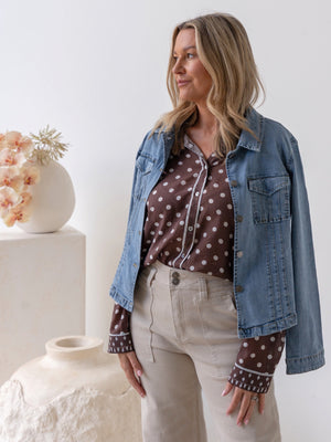 Retro Denim Jacket - Washed Denim