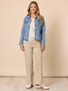Carpenter Stretch Wide Leg Jean - Natural